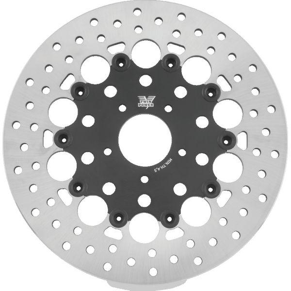 Twin Power 08-13 FLH FLT 08-16 FLHR 06-17 Dyna Front 11.8 Floating Rotor With Holes Black twp666821 WO店