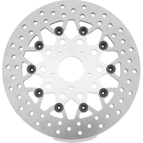 Twin Power 08-13 FLH FLT 08-16 FLHR 06-17 Dyna Front 11.8 Floating Mesh Rotor Silver twp666822 WO店