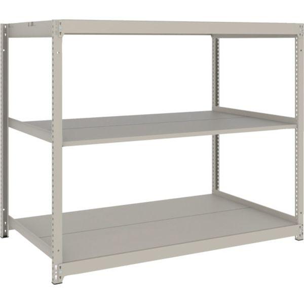 スチールラック 薄板ラック(棚板分割タイプ、耐荷重100Kg)1500×595×H1500 3段単体 ネオグレー UL5563 WO店