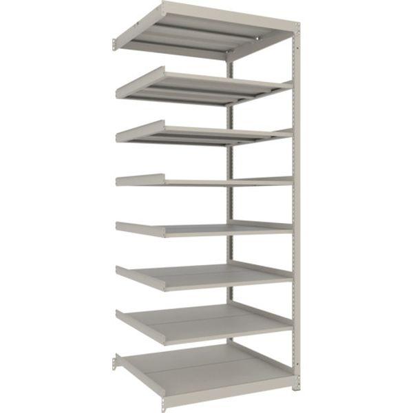 スチールラック 薄板ラック(棚板分割タイプ、耐荷重100Kg)1200×875×H2100 8段連結 ネオグレー UL7498B WO店