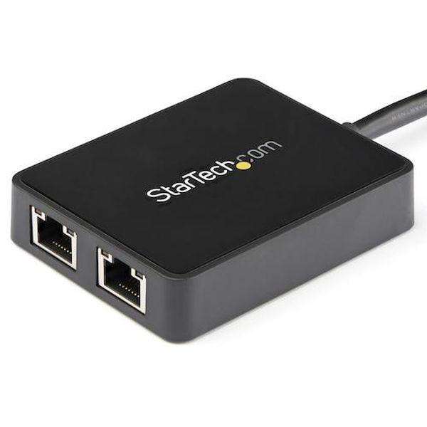 LANアダプター/USB 3.0/2x RJ45/10/100/1000 Mbps/ブラック USB32000SPT-TN WO店_1