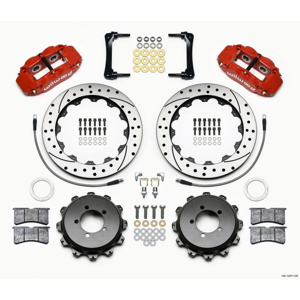 Wilwood Narrow Superlite 4R Rear Kit 12.88in Drilled Red 2012-Up Toyota / Scion FRS w/Lines wil140-12871-DR WO店