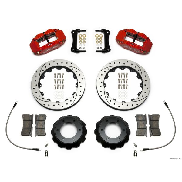 Wilwood Narrow Superlite Red 6R Front Kit 12.88in Drilled Rotor w/ Lines 05-15 Toyota Tacoma wil140-14577-DR WO店