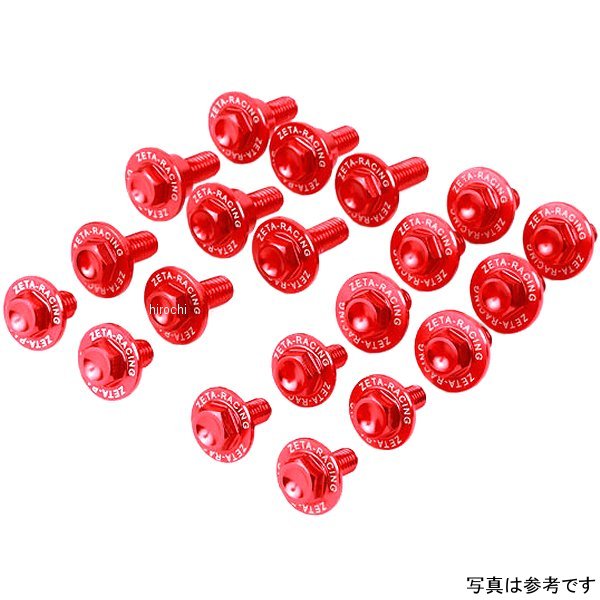 ジータ ZETA 外装アルミボルトキット 16年-17年 KX450F 赤 21本入り WO店の通販は 6,513円