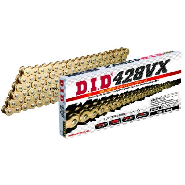 4525516378604 DID 大同工業 チェーン 428VX VXシリーズ Xリング ゴールド 98L カシメ WO店