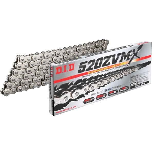 4525516335362 DID 大同工業 チェーン 520ZVM-X シリーズ シルバー (142L) カシメ WO店
