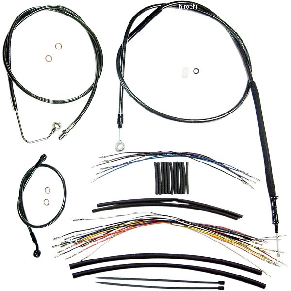 マグナム MAGNUM ケーブルキット 黒 08年-13年 FLH ABS付 ロワーホース無し 18-20インチ エイプバー用 0610-1037 WO店