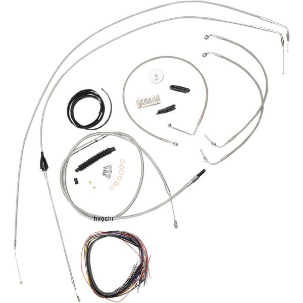 LAチョッパーズ LA Choppers ケーブルコンプキット ステンレス 96年-06年 FLHT ミニエイプバー用 WO店