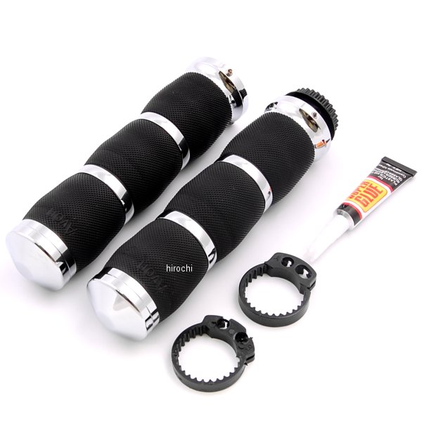 エイボン AVON グリップ エアークッション ツーリング 3リング 1インチハンドル用 クローム WO店の通販は