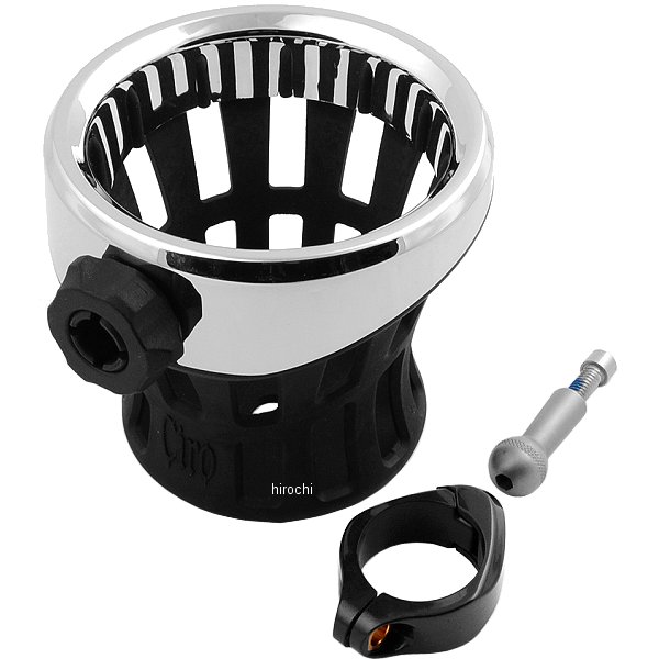 チロ CIRO ドリンクホルダー 1.25インチ(32mm) ハンドルバー取り付け 黒/クローム WO店の通販は