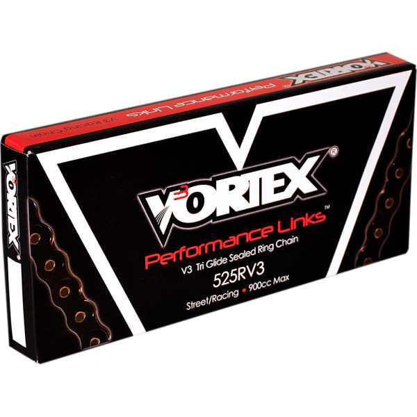 ボルテックス Vortex チェーン カシメタイプ 525RV3/120L 黒 WO店