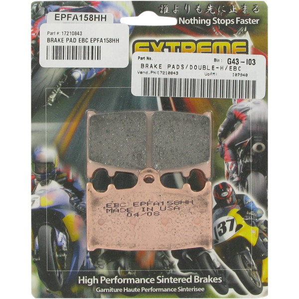 EBC イービーシー ブレーキパッド フロント 93年-04年 ZZR600、ZX600E (EX-Performance シンタード) 1721-0843 WO店