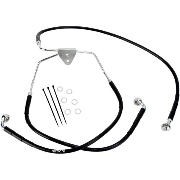 DRAG フロント ブレーキライン 黒ステンレス 08年-13年 FLT ABS