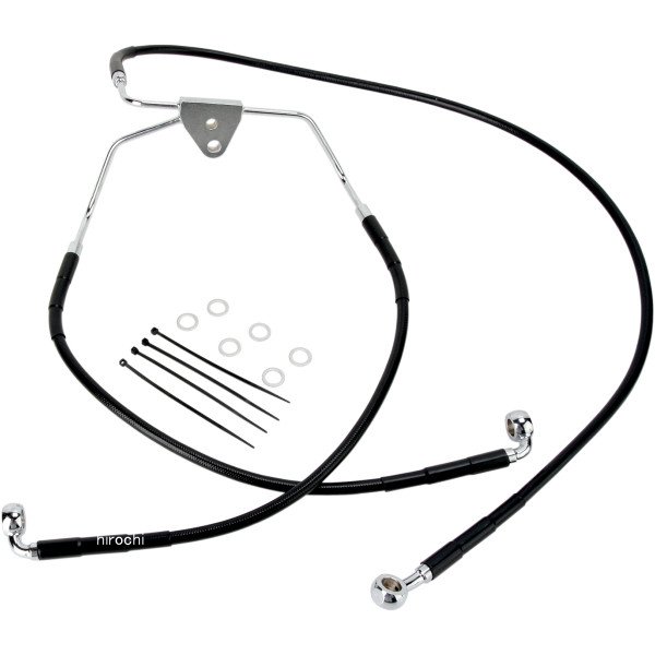 DRAG フロント ブレーキライン 黒ステンレス 96年-07年 FLH +8インチ