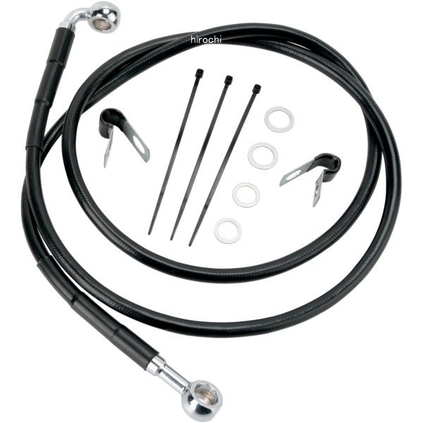 DRAG フロント ブレーキライン 黒ステンレス 84年-98年 FXST +10インチ(56.875インチ) 1741-2585 WO店