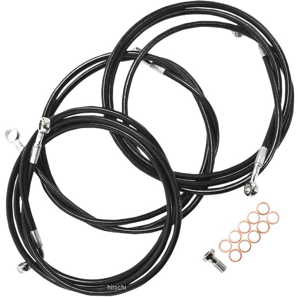 LAチョッパーズ LA Choppers ブレーキホース 黒 14年以降 FLH ABS付 18-20インチ用 1741-3910 WO店