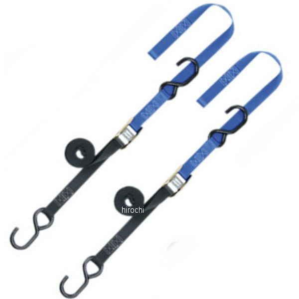 パワータイ POWERTYE 幅1インチ(25mm) ソフト-タイ タイダウン 5.5フィート(1.7m) 黒/青 (左右ペア) WO店