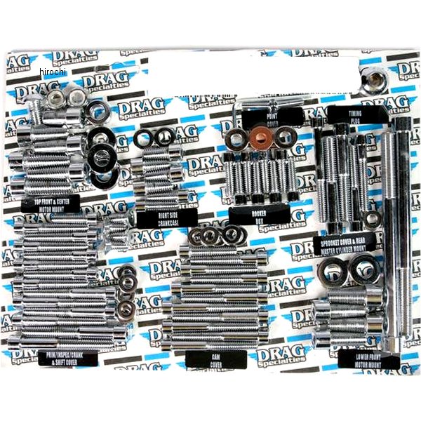 DRAG ボルトキット エンジン全体 91年-03年 XL クローム/ローレット DS-190874 WO店