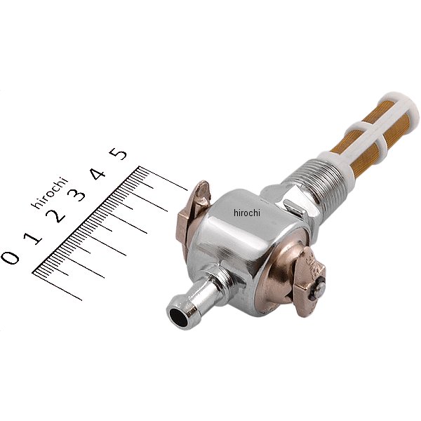DRAG フューエル ペットコック 57年-74年 XL、66年-74年 FL、FX 3/8インチ NPT 180°クローム WO店