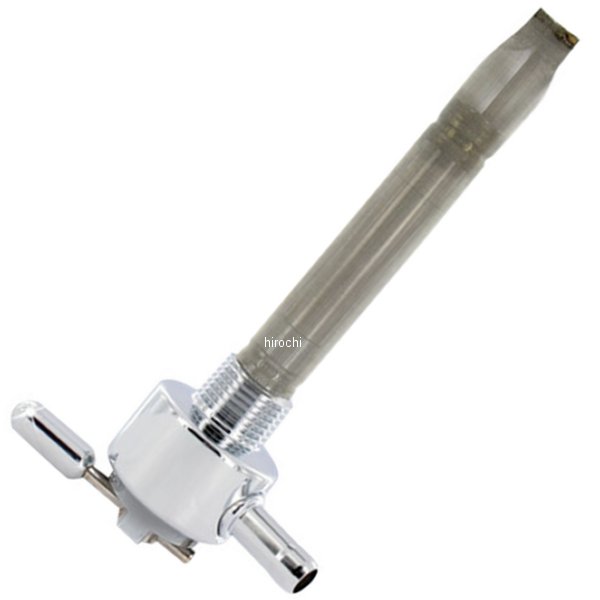 ピンゲル PINGEL フューエルバルブ ペットコック 180°内側3/8"NPTラウンド クローム WO店