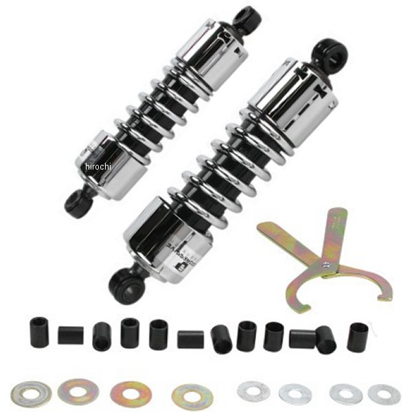 プログレッシブ PROGRESSIVE ショック 標準硬さ 412 87年-07年 ホンダ、カワサキ 279mm クローム PS4204C WO店