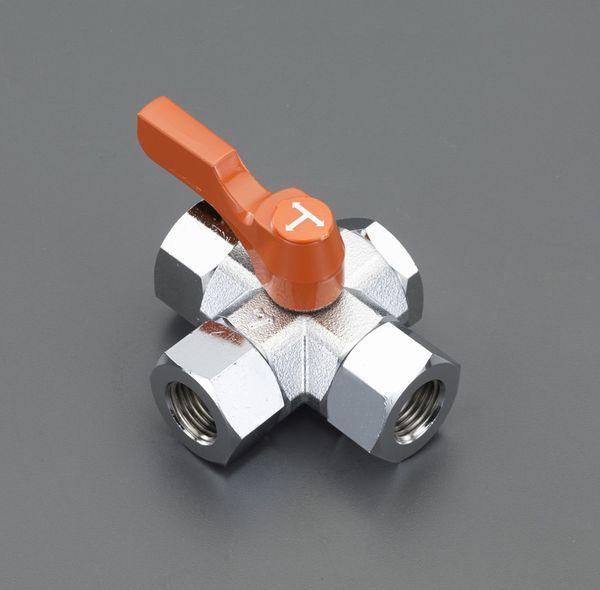 エスコ ESCO Rc 1/4" 三方四面ミニボールバルブ EA425BZ-2 WO店