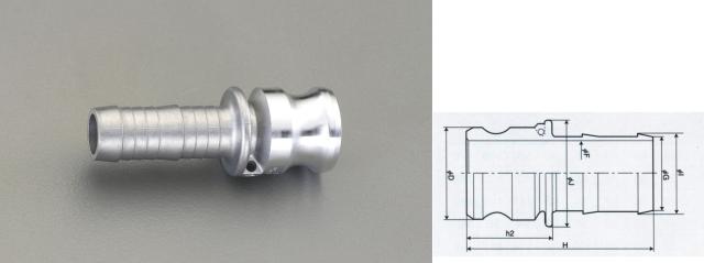 エスコ ESCO 3" ホース用プラグ(アルミ製) EA462BC-30 WO店