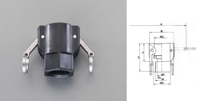 エスコ ESCO 2 " メスねじカップリング(ポリプロピレン製) EA462BP-20 WO店の通販は 5,768円