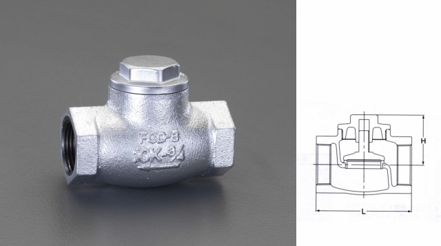 エスコ ESCO 1 1/4"リフトチャッキバルブ(ダクタイル鋳鉄製) EA465AF-12 WO店の通販は