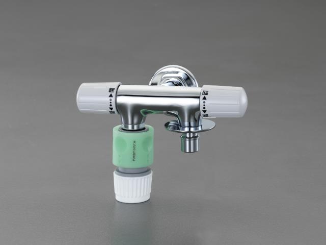 エスコ ESCO PJ 1/2" 洗濯機用双口水栓 EA468CF-41 WO店の通販は