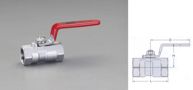 エスコ ESCO Rc1 1/2" ボールバルブ(ステンレス製) EA470AE-14 WO店