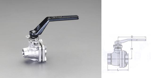 エスコ ESCO Rc 1/2" ボールバルブ(ステンレス製 フルボア型) EA470AJ-4 WO店