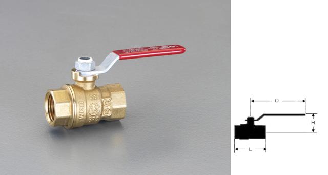 エスコ ESCO NPT 1 1/4" ボールバルブ(真鍮製) EA470AL-12 WO店