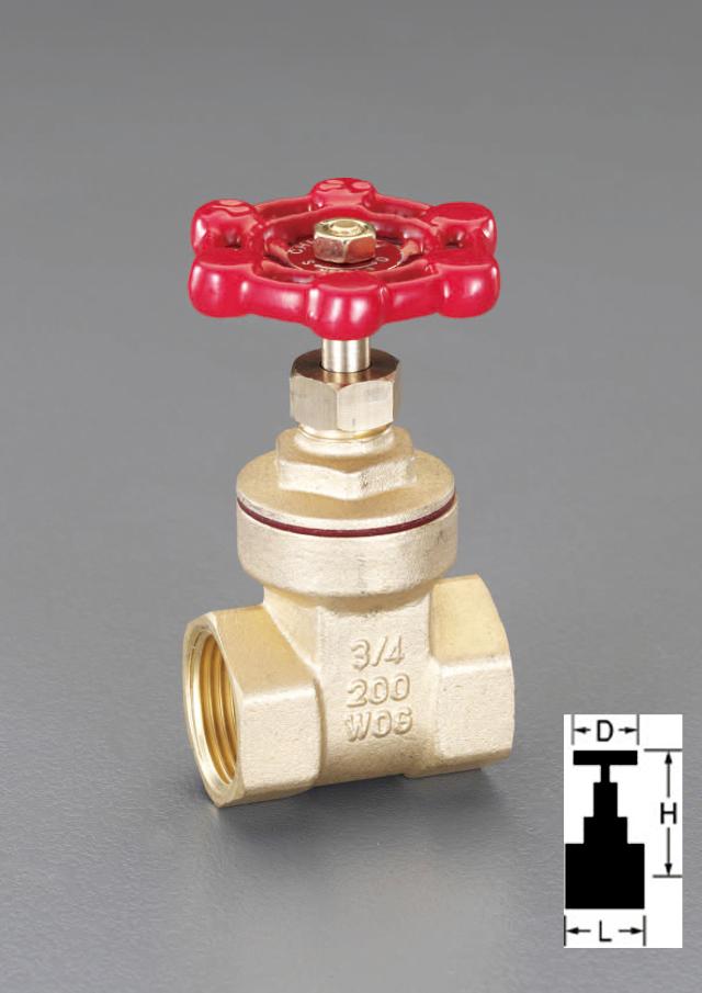 エスコ ESCO NPT 1 1/4" ゲートバルブ(真鍮製) EA470DL-12 WO店