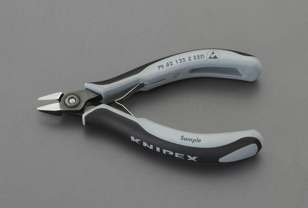 エスコ ESCO 125mm 精密用ニッパー(ESDグリップ･バネ付) EA535KG-19 WO店
