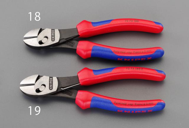 エスコ ESCO 180mm2 強力型斜ニッパー(グリップ バネ付) EA536KD-19 WO店の通販は