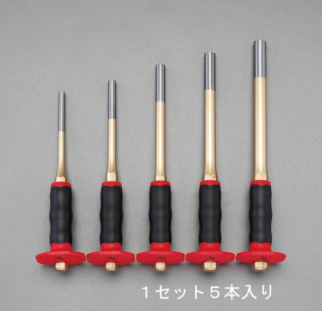 エスコ ESCO 8-16mm 5本組ロング平行ピンポンチ(グリップ付) EA572DP WO店の通販は
