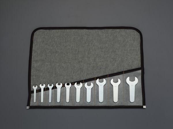 エスコ ESCO 10本組/8-27mm片口スパナ(ショートハンドル･薄型) EA615AS WO店 14,336円