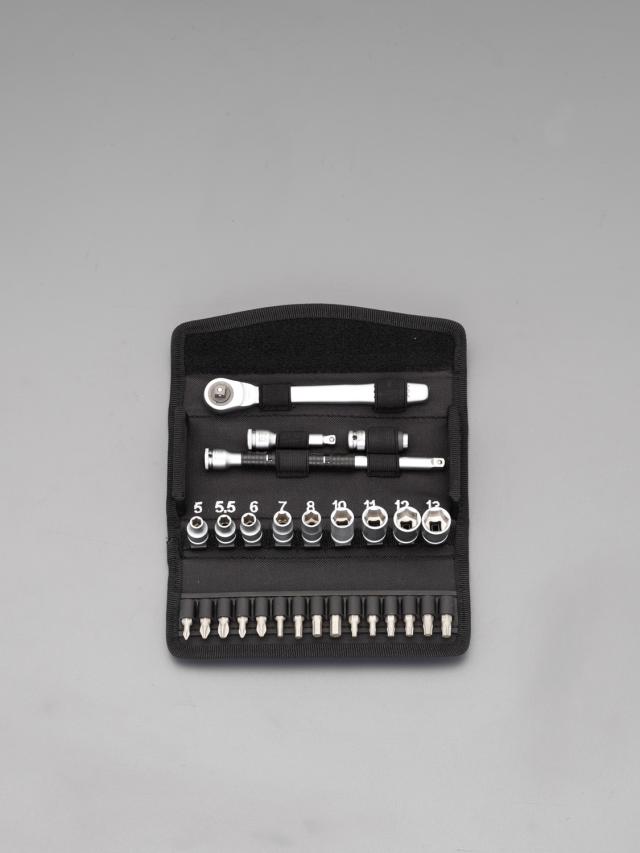 エスコ ESCO 1/4"DR ソケットレンチセット EA617AG-122 WO店