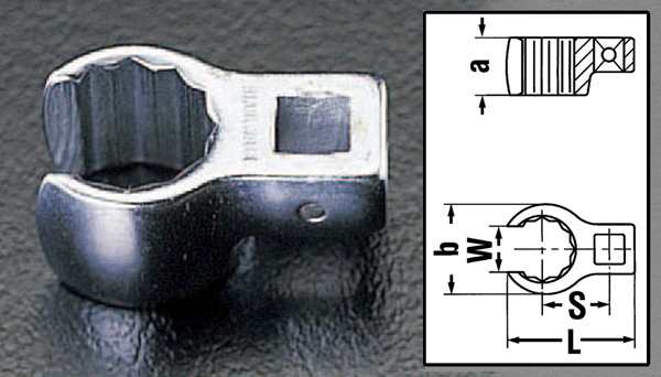 エスコ ESCO 1/4"sqx13mm CROW-RING スパナ EA617YU-13 WO店の通販は