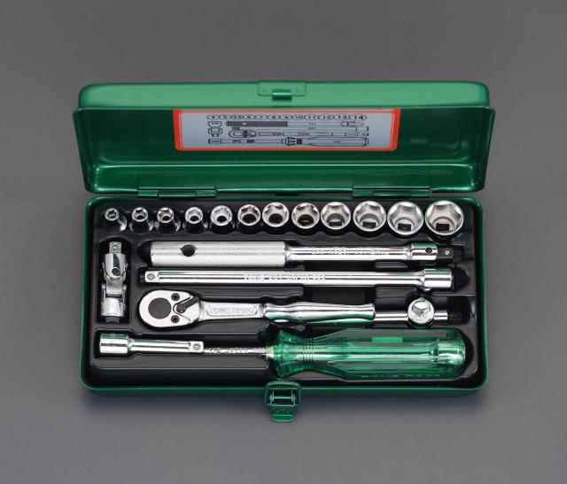 エスコ ESCO 1/4"sq ソケットレンチセット EA618H-3 WO店