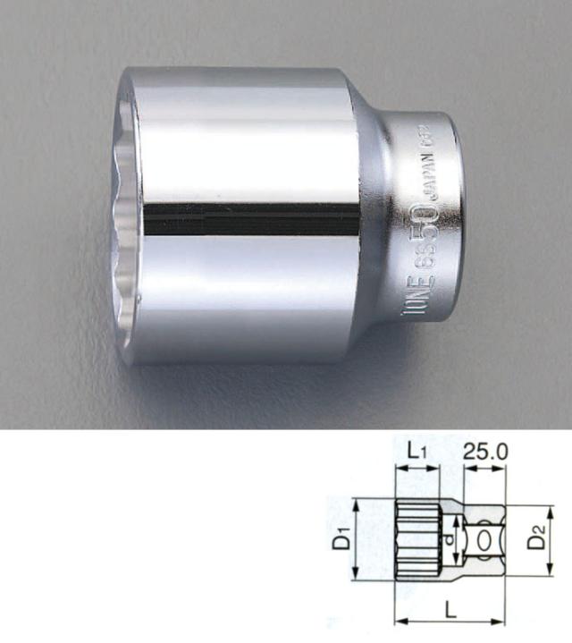 エスコ ESCO 3/4"sqx63mm ソケット EA618LL-63 WO店