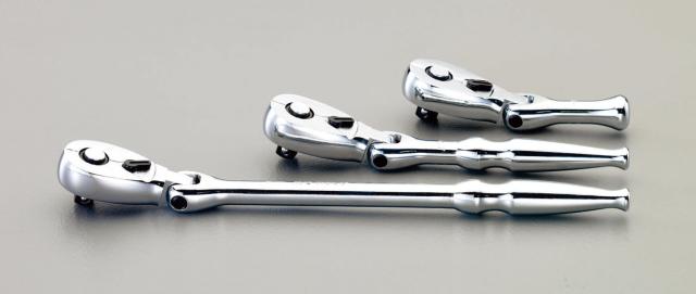 エスコ ESCO 1/4"sqx 80mm ショートラチェットハンドル EA618ND-3 WO店 6,234円