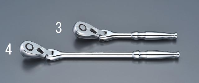 エスコ ESCO 1/2"sq ロングラチェットハンドル(首振りタイフ) EA618RA-4 WO店