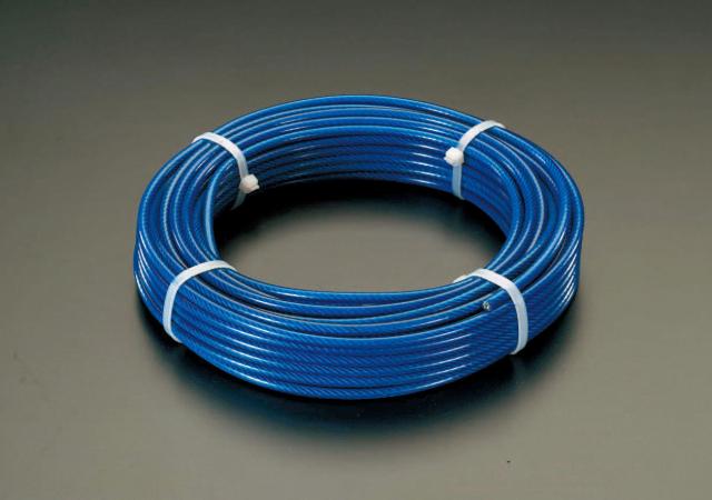 エスコ ESCO 6/ 8mmx 20m/6x19 ワイヤーロープ(スチール製 PVCコート) EA628SM-62 WO店