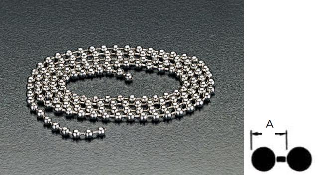 エスコ ESCO 3.2mmx30m ボールチェーン ステンレス製 EA638DT-33 WO店