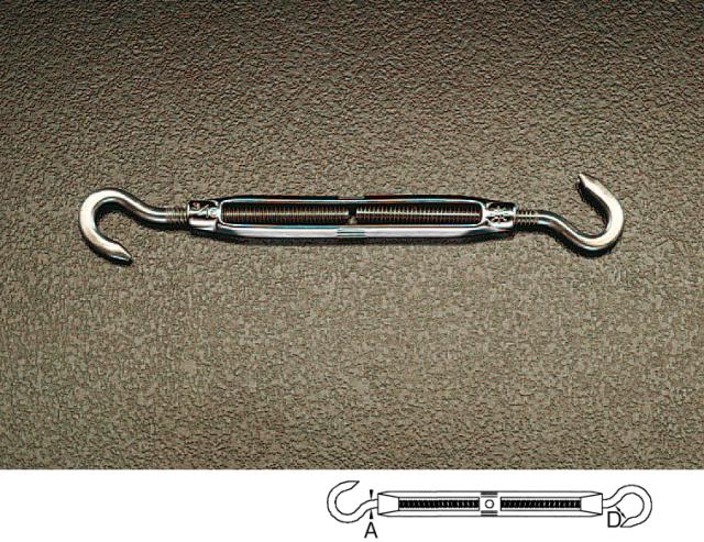 エスコ ESCO 12.7mm ターンバックル Hook & Hook/ステンレス製 EA638KG-25 WO店の通販は