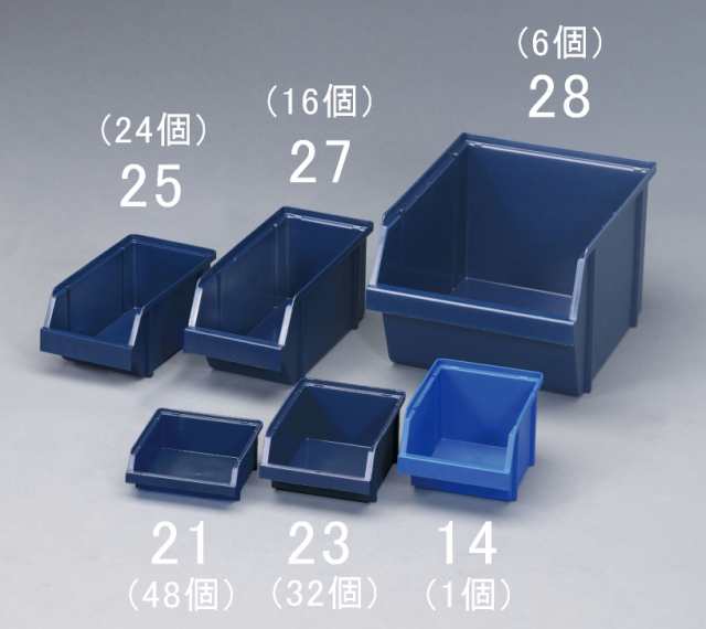 エスコ ESCO 125x228x101mm パーツトレー(重ね置型 青/24個) EA661CA-25 WO店の通販は