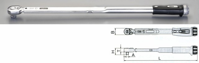 エスコ ESCO 60-300Nm 3/4sq ラチェット式 トルクレンチ EA723NE-300 WO店