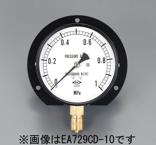 エスコ ESCO G 3/8"/100/128mm/0-2.0MPa つば付圧力計 EA729CE-20 WO店